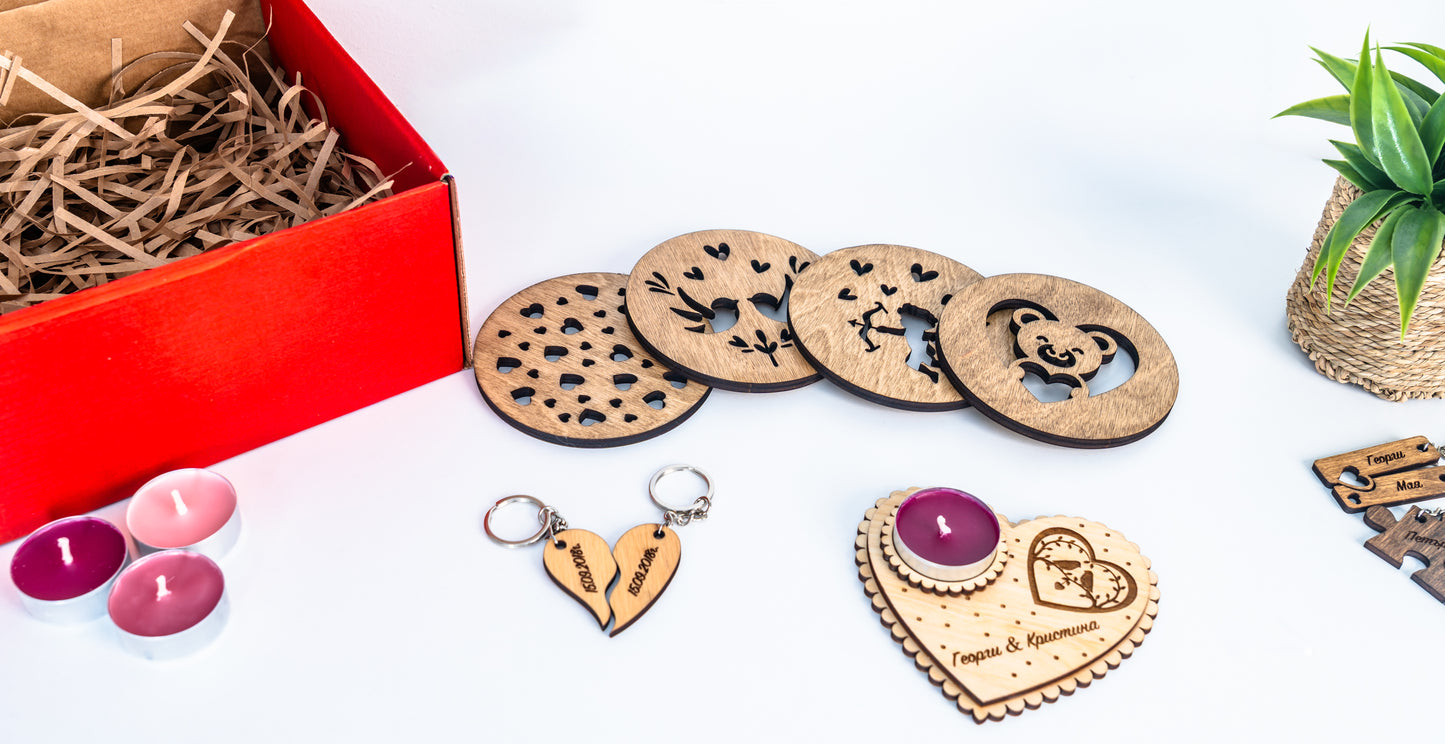 Персонализиран подаръчен комплект „Сърце и спомен“