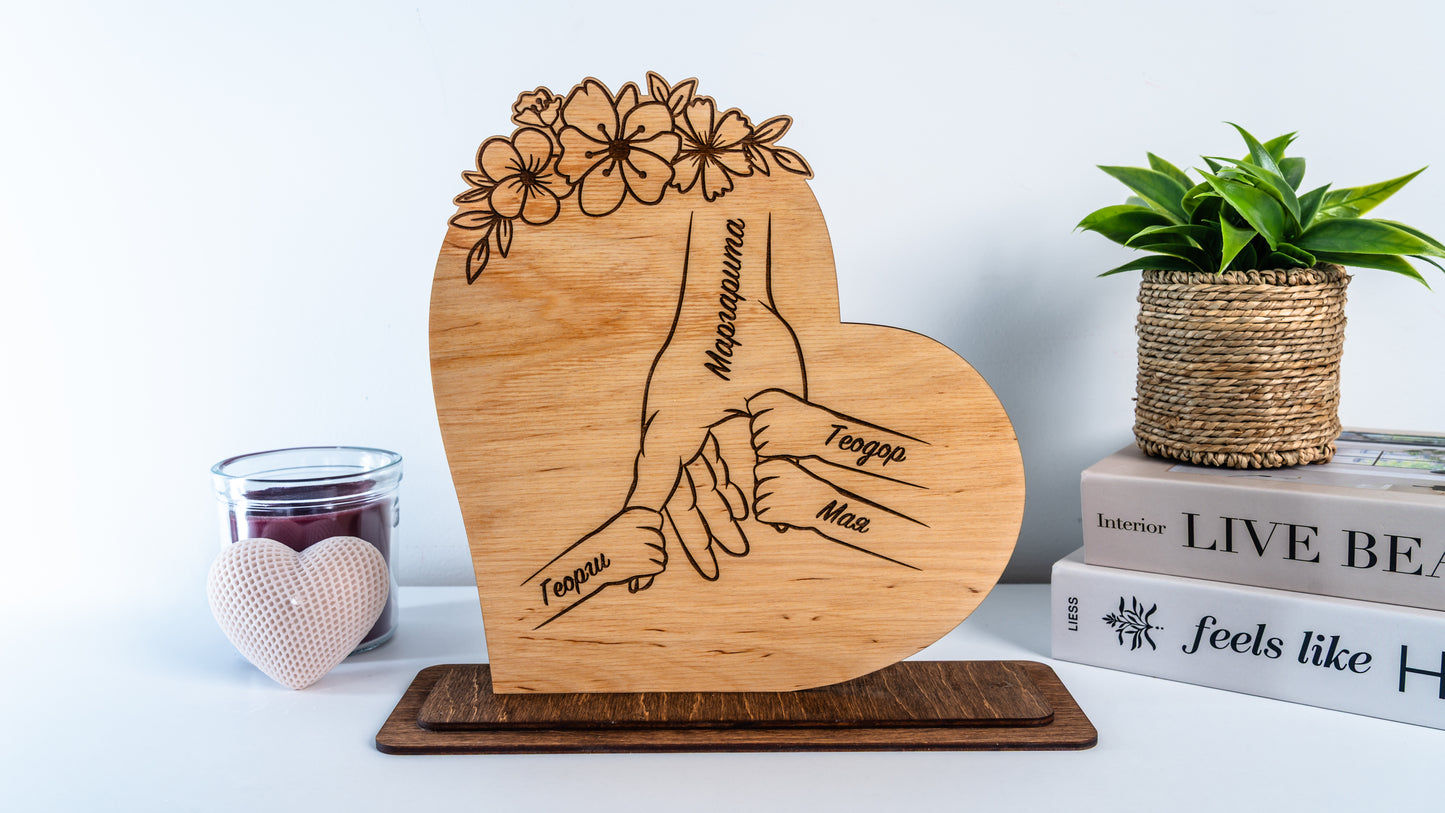 Персонализирана семейна табела „Сърцето на дома“