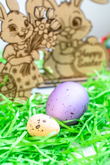 Set of wooden Easter figurines