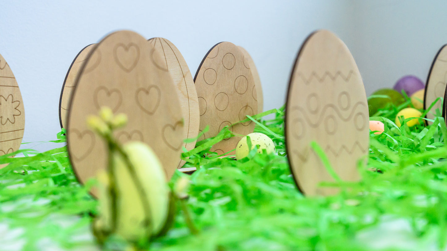 Wooden Easter Egg Coloring Set