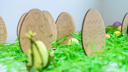 Wooden Easter Egg Coloring Set