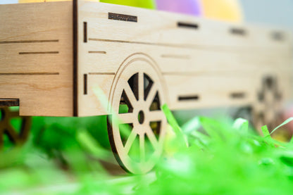 Wooden Easter Egg Stand "Bunny with a Cart"