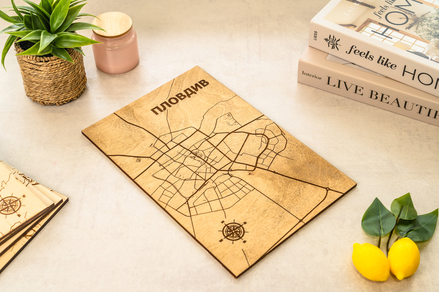 Personalized wooden city or address map of choice