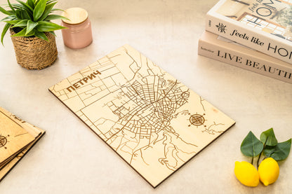 Personalized wooden city or address map of choice