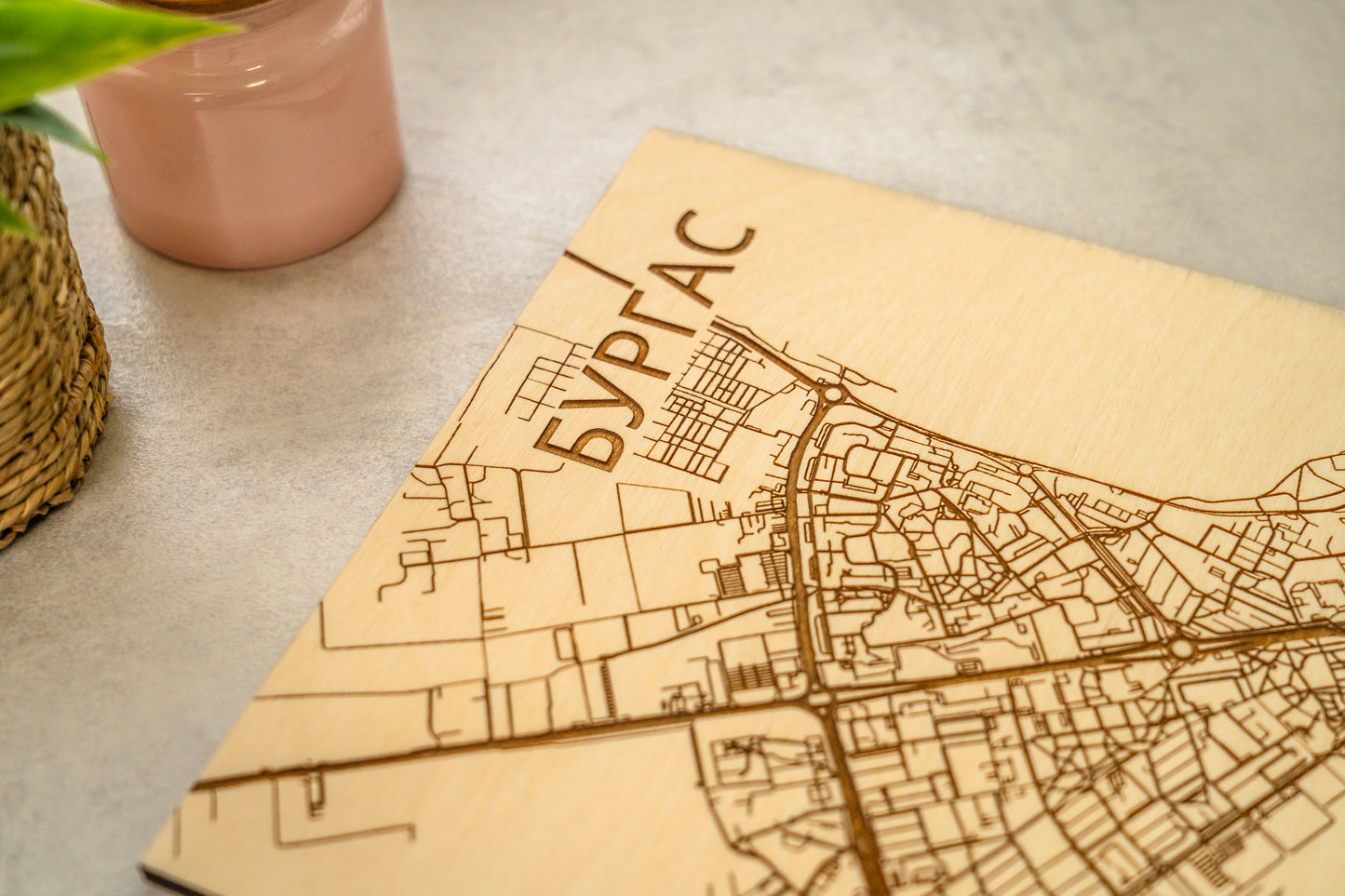 Personalized wooden city or address map of choice