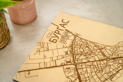 Personalized wooden city or address map of choice