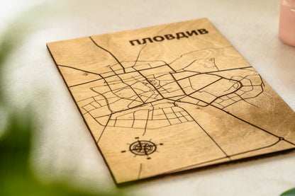 Personalized wooden city or address map of choice