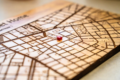 Personalized wooden city or address map of choice